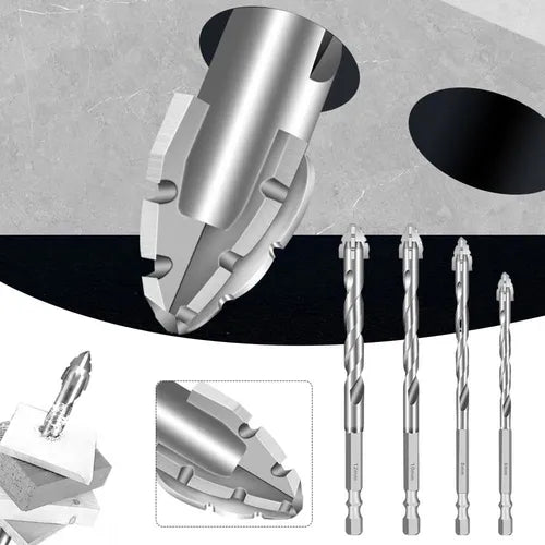 Kit x4 Broca Excéntrica Con Dientes De Sierra De Cuatro Estrías