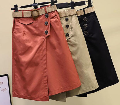 Falda corta de sarga Fiorella™con cinturón / ¡La prenda holgada con la belleza atemporal que te encanta!